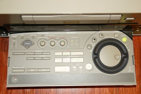 1993 Ford Taurus - A close-up view of a Sony audio mixer, showing its control panel and jog wheel.
