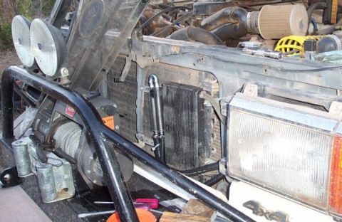 1990 Ford Bronco - Power steering cooler (smaller, silver) and tranny cooler (larger, black)