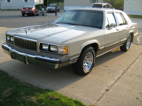 1988 Mercury Grand Marquis - This 1988 Mercury Grand Marquis is shown from the front three-quarter angle.