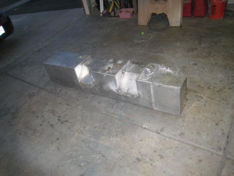 1976 Ford F-250 - This aluminum fuel tank appears to be a custom or aftermarket part, not a factory component.