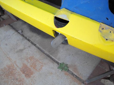 1954 Ford F-100 - The last picture shows one of the tilt front clip hinge brackets. Or alteast it shows how much the bracket sticks out in front of the valan…