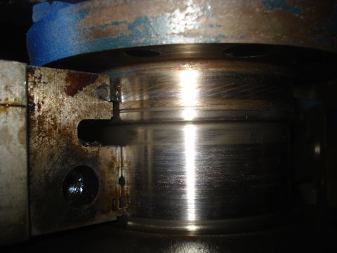 1979 Ford Bronco - This image shows a close-up view of a worn engine crankshaft bearing, not a 1979 Ford Bronco.