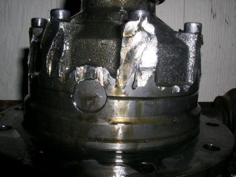 1979 Ford Bronco - This differential housing shows significant damage from impact or stress.