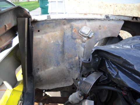 1954 Ford F-100 - 4-19-10: Today I pulled out my inner fender panels out and checked the fit. The front halves weren't too bad but the rear halves were a no…