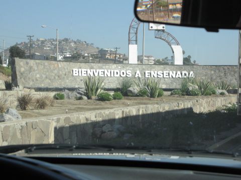 1986 Ford Bronco - The sign welcoming visitors to Ensenada, Baja California, Mexico.