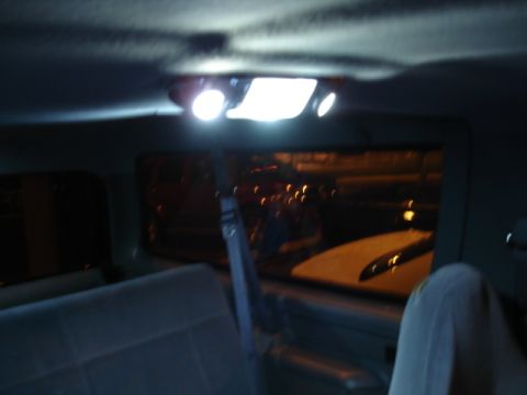 1996 Ford Bronco - Interior view of a 1996 Ford Bronco, highlighting the overhead lighting system.