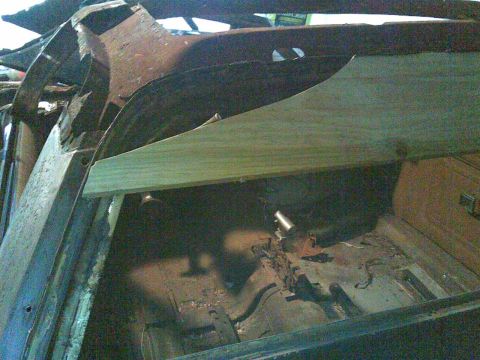 1972 Ford Ranchero - i made a template to locate the same points on both roofs. i started with the widest opening at the bed rails, then trimmed it down to fit…