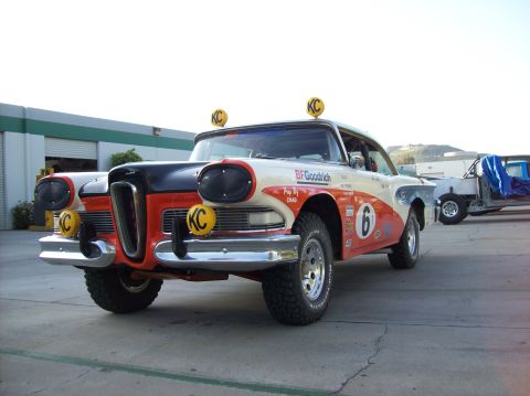 1990 Ford Bronco - This modified 1958 Edsel Ranger is equipped for off-road racing, numerous KC lights and racing decals.
