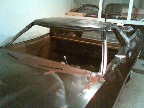 1972 Ford Ranchero - first test fit of the new roof, not too bad at all