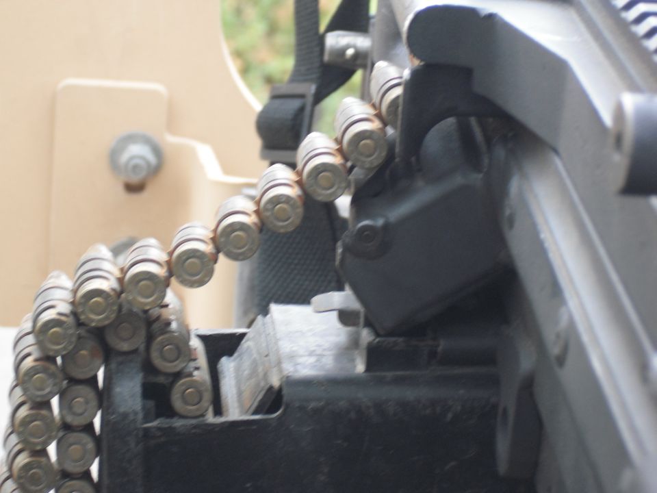 machine gun ammo belt loaded with cartridges
