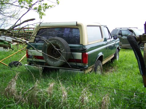 1989 Ford Bronco - Right side is in good condition. Due to previous collision damage the quarter panel was replaced. Typically rusty tailgate