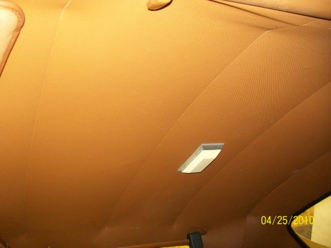 1972 Ford Mustang - Interior headliner and dome light of a car. The date 04/25/2010 is visible.