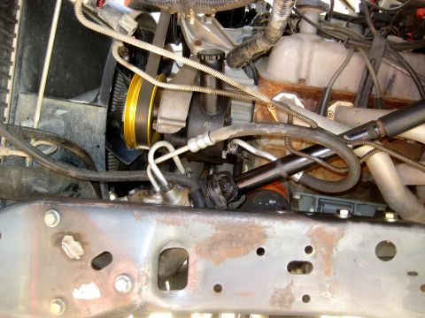 1996 Ford Bronco - This image shows various engine components and part of the vehicle's frame, not a specific year or model.