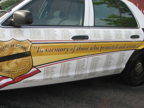 1996 Ford C-350 (Centurion Conversions) - This police car is dedicated to fallen officers, with their names listed along the side.