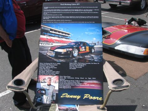 1996 Ford C-350 (Centurion Conversions) - Poster details the Ford Mustang Cobra GT1 race car, its specifications, and driver Danny Poore.