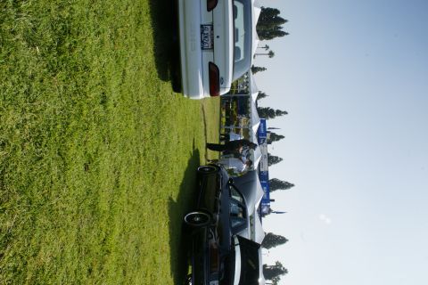 1992 Ford Taurus - A white 1992 Ford Taurus is parked on grass at an outdoor event with tents in the background.