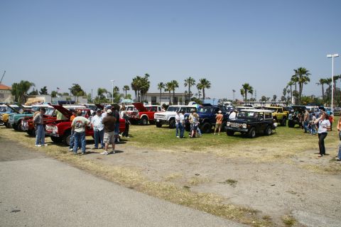 1992 Ford Taurus - A gathering of classic Ford Broncos and other vehicles are displayed outdoors on a sunny day.