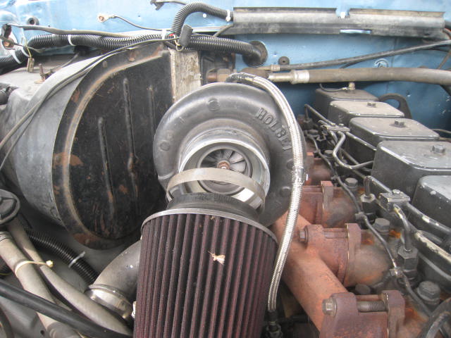Turbocharger and air filter in engine bay