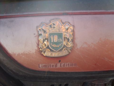 1979 Honda CB750 - A close-up shows a '10th Anniversary' badge with 'CB750K' text below it, indicating a limited edition.