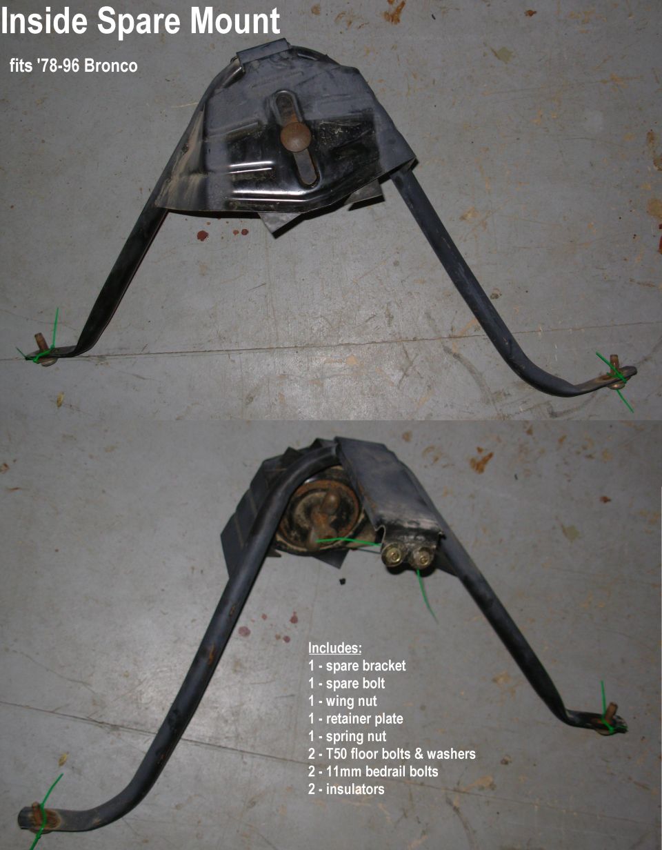 Inside spare tire mount bracket for 78-96 Bronco