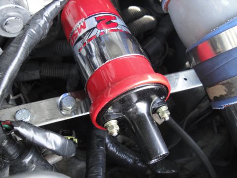 1995 Ford Probe - Closer look at the bracket that holds MSD Coil.