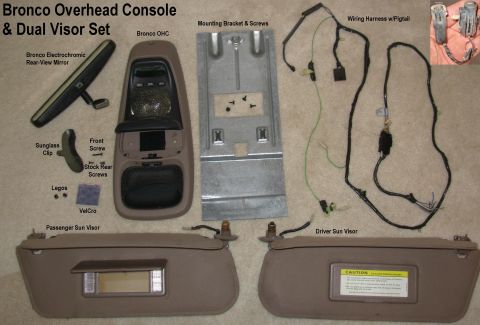 1983 Ford Bronco - Bronco '94-96 Overhead Console, Electrochromic RV Mirror (F4TZ17700A), & Dual Visor Set [url=https://www.supermotors.net/registry/media/173…