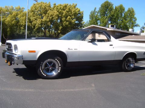 1973 Ford Ranchero - This 1973 Ford Ranchero features a two-tone paint scheme and aftermarket wheels.