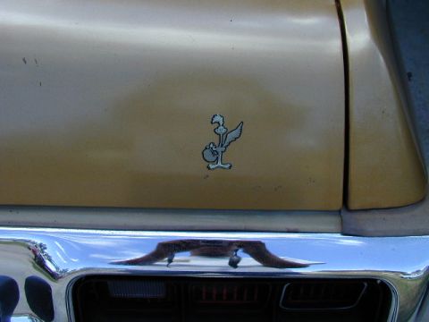 1979 Ford Bronco - A roadrunner emblem is visible on the rear quarter panel of this gold vehicle.