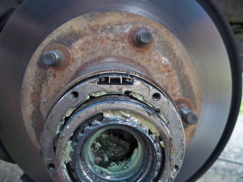 1994 Ford Bronco - Another picture of how bad the grease had gotten inside there. Whether it was water, or just the wrong kind of grease in the first place, w…