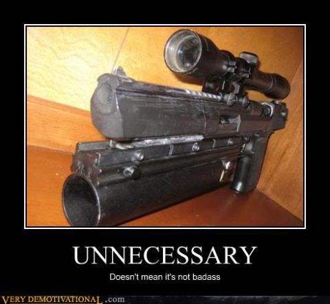 1989 Ford Bronco - A meme with a picture of a modified firearm and the text 'UNNECESSARY Doesn't mean it's not badass'.