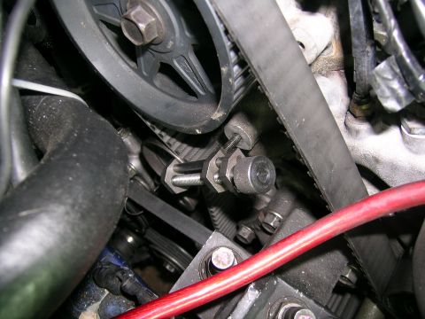 1995 Ford Probe - A close-up view of an engine belt tensioner tool is shown in this photograph.
