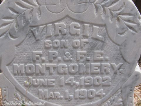 1996 Ford C-350 (Centurion Conversions) - Gravestone inscription for Virgil Montgomery, born June 14, 1902, and died March 1, 1904.
