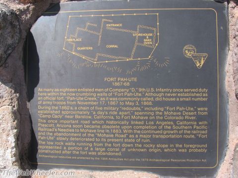 1996 Ford C-350 (Centurion Conversions) - A historical marker describes Fort Pah-Ute and shows a diagram of its layout and surrounding area.