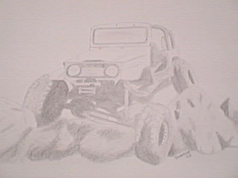 1989 Ford Bronco - Drawing of a friend's '69 Toyota Landcruiser. Drawn in 2002.