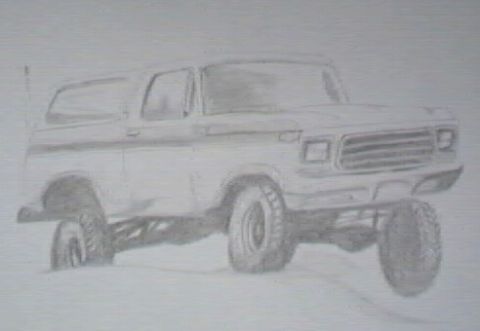 1989 Ford Bronco - Drawing of a friend's '78 Ford Bronco. Drawn in 2002.