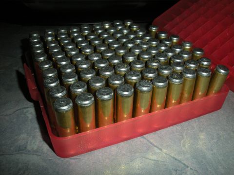 1996 Ford Bronco - A red plastic case holds many rounds of ammunition.