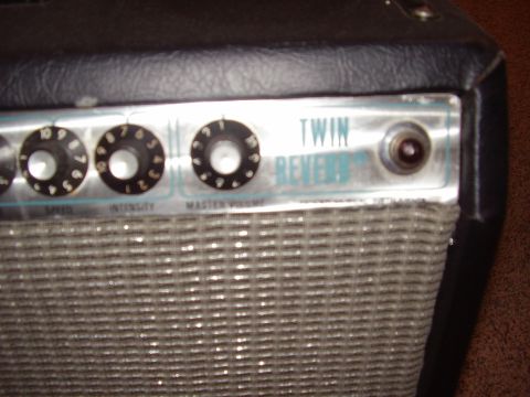 1996 Ford F-150 - Close-up of the control panel on a Fender Twin Reverb amplifier, showing knobs for speed, intensity, and master volume.