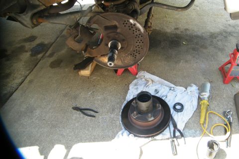1989 Ford Bronco - Hub out, rotor off. Now is the time to replace the two bearings in there if you haven't done so before. You can find articles on google abo…