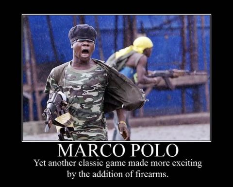 1989 Ford Bronco - This image depicts armed individuals in a street setting, with text overlay referencing a game and firearms.