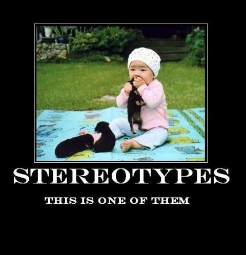1989 Ford Bronco - A baby sits on a blanket with puppies, accompanied by text that reads "STEREOTYPES THIS IS ONE OF THEM" and a SuperMotors.net watermark.