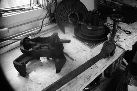 1989 Ford Bronco - All done pulling stuff off the truck. You should be staring a pile that looks similar to this. 4WD hub pieces and spindle in upper right, d…