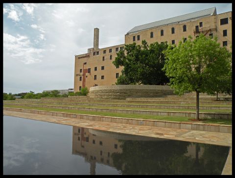 1998 Subaru Legacy - The Oklahoma City National Memorial & Museum features a reflecting pool and tiered seating leading up to the main building.