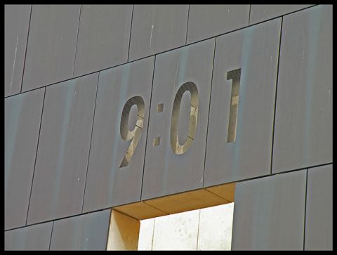 1998 Subaru Legacy - The Oklahoma City Memorial features carved numbers indicating a specific time.