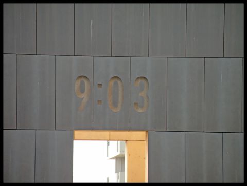 1998 Subaru Legacy - The Oklahoma City Memorial features carved numbers indicating a time.