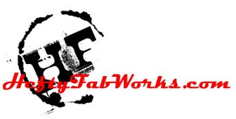 1979 Ford F-150 - Logo for Hefty FabWorks.com, stylized text and a circular graphic.