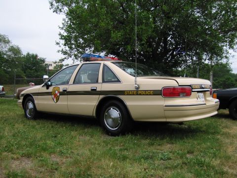 1991 Ford Crown Victoria - This 1991 Chevrolet Caprice police car features the distinctive 'STATE POLICE' lettering on its side.