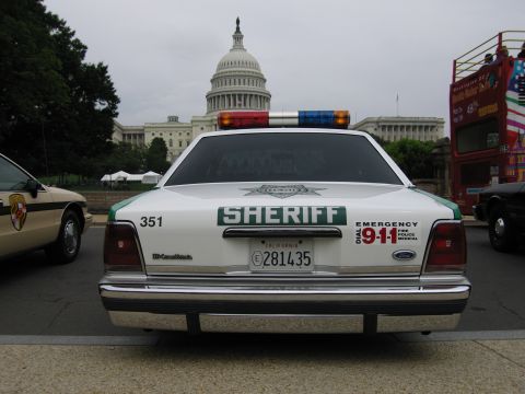 1991 Ford Crown Victoria - Rear view of a 1991 Ford Crown Victoria Sheriff's car parked in front of the US Capitol building.