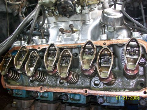 1972 Ford Ranchero - Close-up view of an engine's valve train, showing rocker arms and springs. The date 01/21/2008 is visible.
