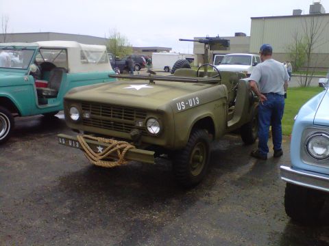 1995 Ford Bronco - This modified Ford Bronco has a military theme with markings and a gun mount.