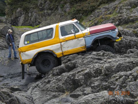 1994 Ford Explorer - A heavily modified Ford Bronco navigates a rocky terrain on May 15, 2010.